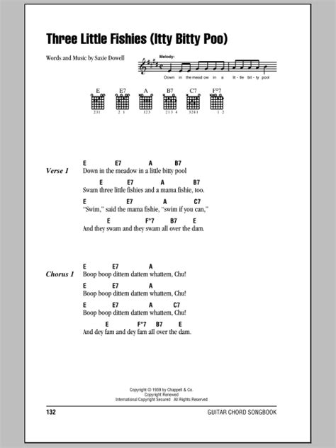 Three Little Fishies (Itty Bitty Poo) by Saxie Dowell - Guitar Chords ...