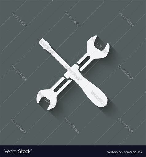 Screw Driver And Wrench Symbol Royalty Free Vector Image