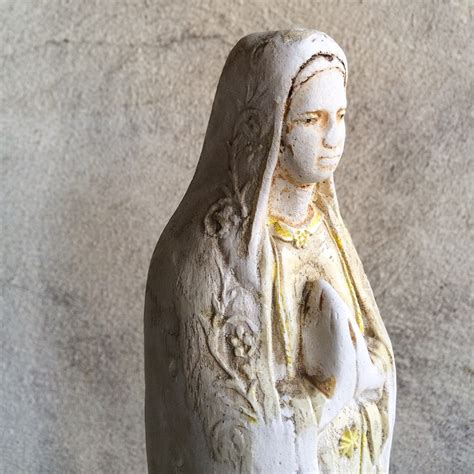 Vintage 12 Chalkware Virgin Mary Statue Eroded By Nature Chalk Ware Home Altar Saint Mother