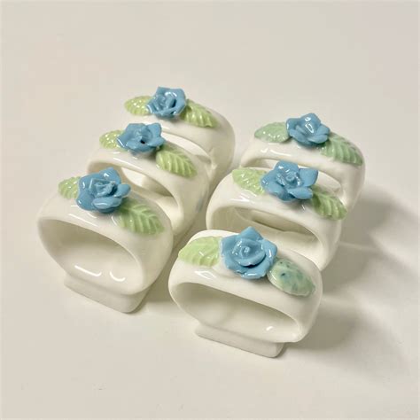 Sex servettringar porslin Köp från SlottTillKoja på Tradera