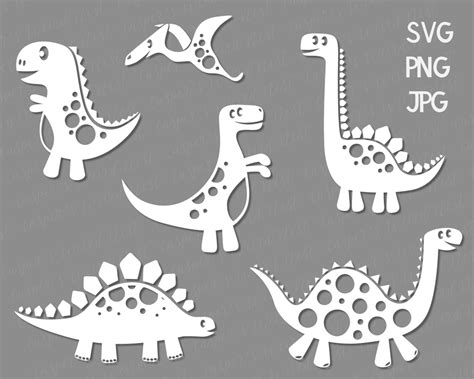 Baby Dinosaur Bundle Svg Png Commercial Use Allowed Etsy