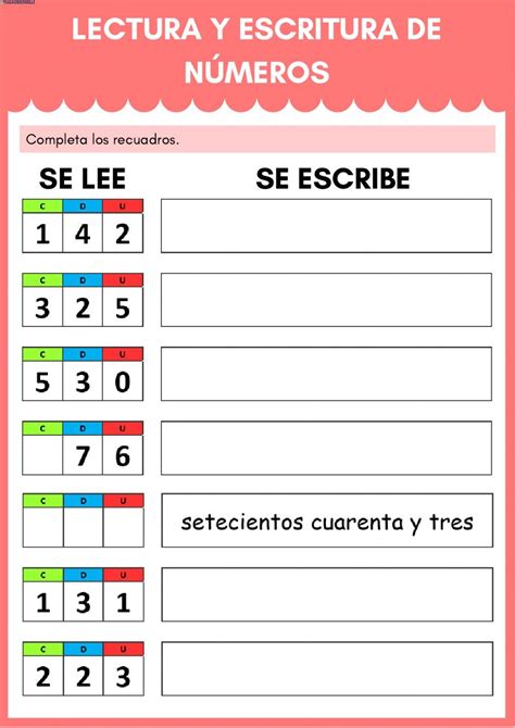 Lectura Y Escritura De N Meros Ficha Interactiva Escritura De Numeros