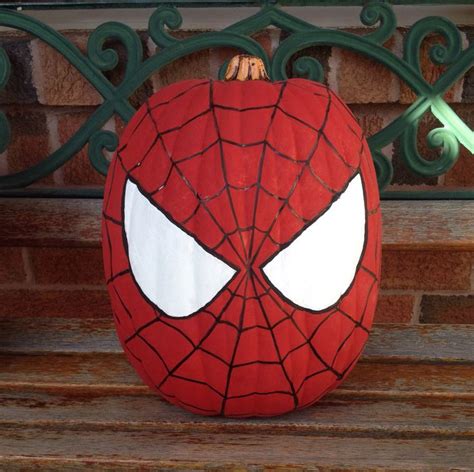 My Spider Man Painted Pumpkin Spiderman Pumpkin Halloween Spiderman