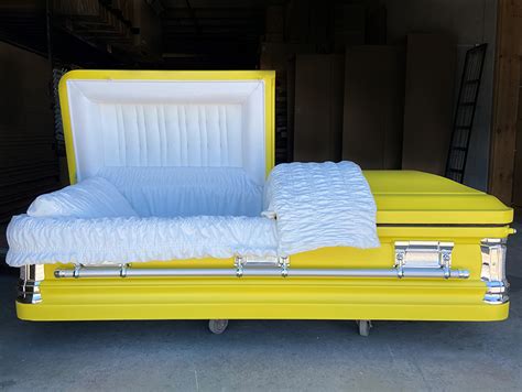 Yellow Casket Custom Casket - Sky Caskets