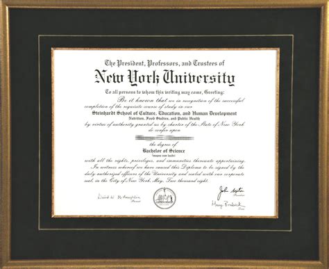 Custom Framed New York University Diploma University Diploma College