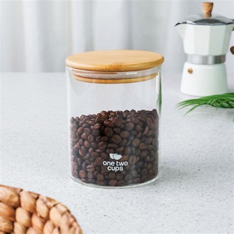 One Two Cups Toples Kaca Penyimpanan Makanan Coffee Storage Glass Jar