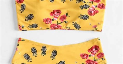 Bandeau Bikini De Talle Alto Floral