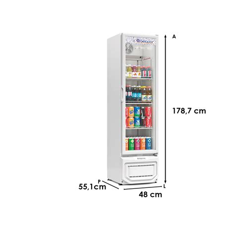 Refrigerador Expositor 230 Litros Porta De Vidro GPTU 230 BR 127V Placa