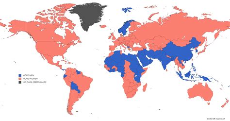 Countries With More Men Than Women And Countries With More Women Than Men R Mapporn