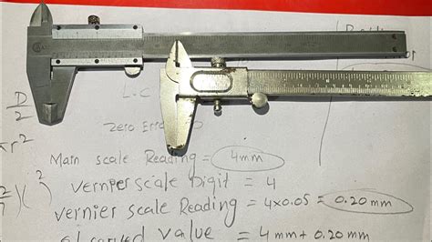 Vernier Calliper Full Procedure Actual Reading Youtube