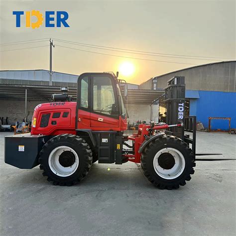 2024 Tder Rough Terrain Forklift 4x4 3ton 4ton 5ton Off Road All Terrain Forklift Rough