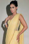 Buy Yellow Georgette Embroidery Pearls Sweetheart Neck Sequin