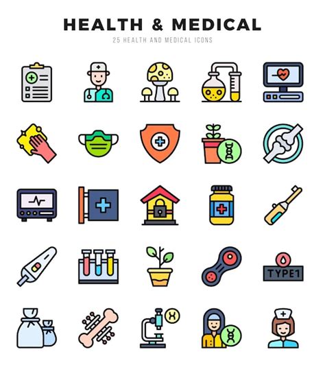 Conjunto De Iconos M Dicos De Salud Ilustraci N Vectorial Vector Premium