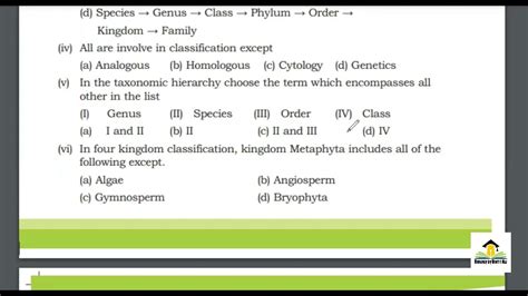 Biodiversity Th Class Biology Exercise Mcqs And Blanks