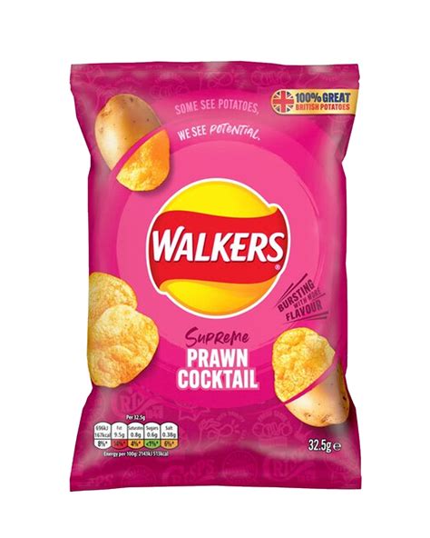 Walkers Prawn Cocktail Crisps 32.5g - Candy and Liquor