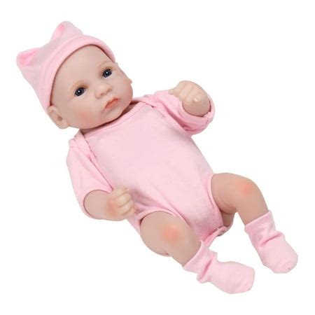 10 inch Baby Doll Vinyl Body Lifelike Cute Bath Dolls with Arcylic Eyes Hand Painted Face & Hair ...