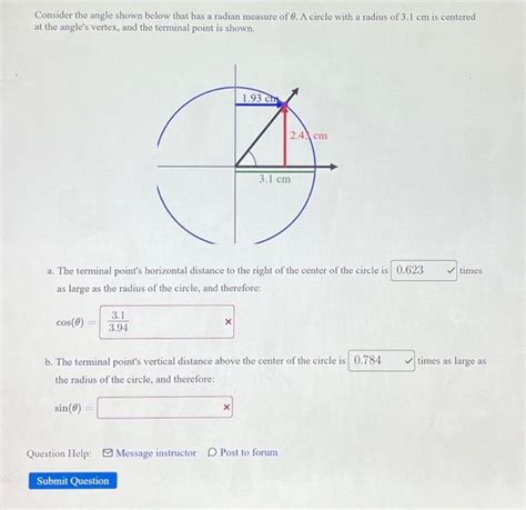 Solved Consider The Angle Shown Below That Has A Radian