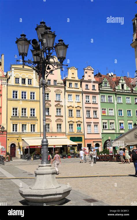 Häuser Am Rynek Marktplatz Breslau Niederschlesien Polen Europa