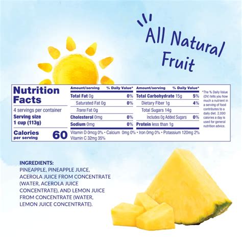 Dole® Pineapple Paradise In 100 Juice Fruit Bowls® 4 Count Dole® Sunshine