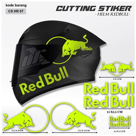 Jual CUTTING STICKER HELM FULL FACE STIKER LIS VARIASI HELM REDBULL