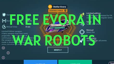 HOW TO GET A FREE STELAR EVORA IN WAR ROBOTS UPDATED VERSION YouTube