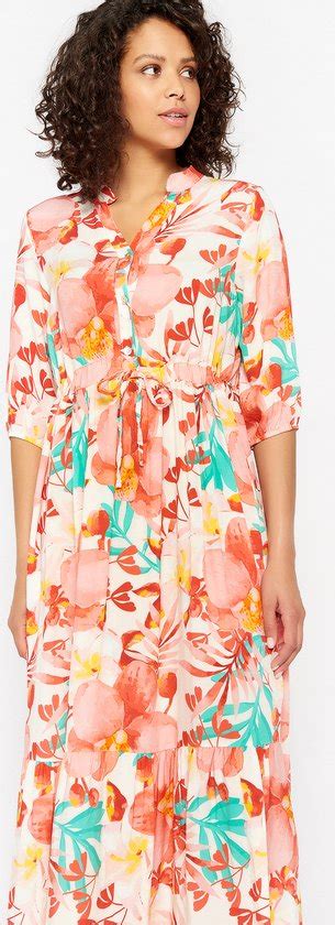 Lola Liza Maxi Jurk Met Bloemenprint Coral Maat Bol