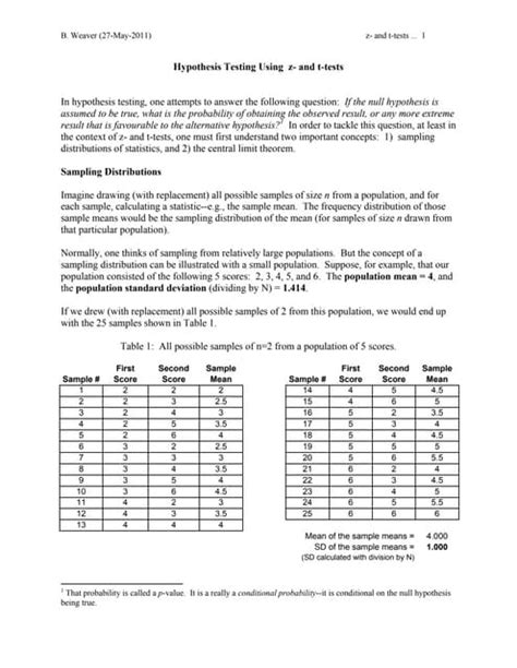 Z And T Tests Pdf