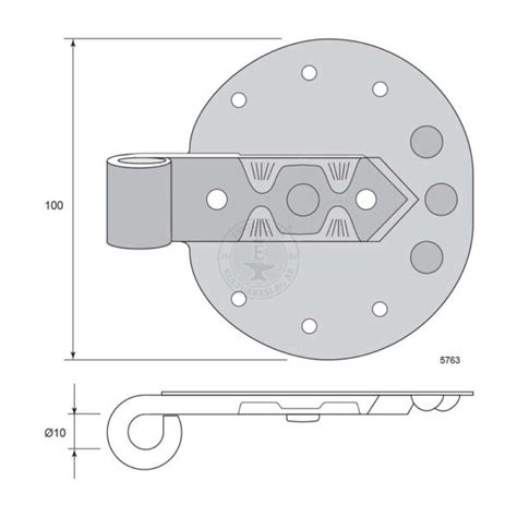 Flat Hinge 5763 Hand Forged Kulturbeslag