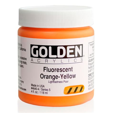 Buy Golden Acrylic 4 Oz Fluorescent Orange Yellow