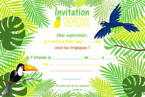 Enfants Un Anniversaire Sous Les Tropiques Version Jungle