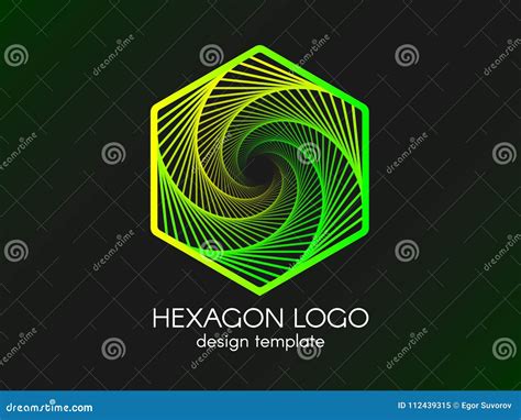 Abstract Green Hexagon Logo Modern Gradient Element On Black