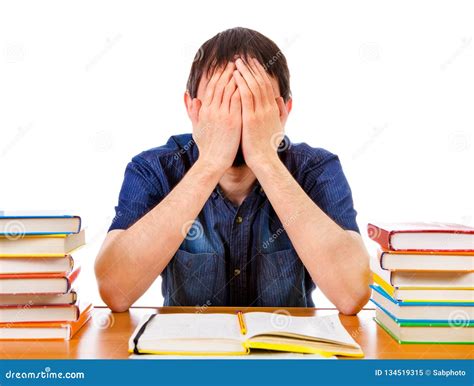 Sad Student with a Books stock image. Image of hardship - 134519315