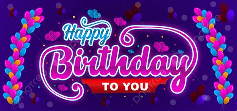 Happy Birthday Wishes With Balloons Text Sticker Background Happy