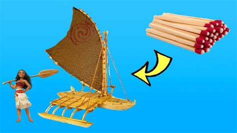 Diy Miniature Moana Boat With Matchsticks Crafting Tutorial