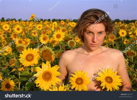 Naked Woman Sunflower Field Flower Bra Stock Photo 564775 Shutterstock