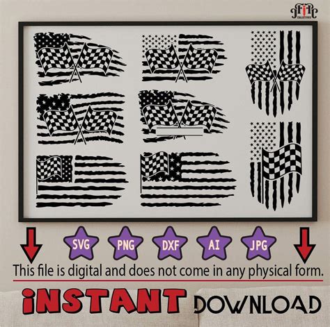 Checkered Flag Svg Racing Usa Flag Racelife Svg Racing Svg Us