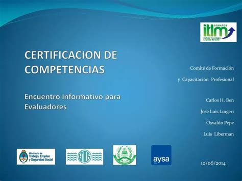 Ppt Certificacion De Competencias Encuentro Informativo Para