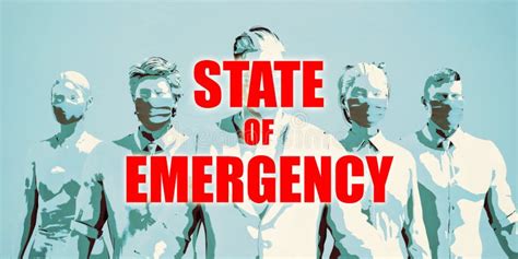 State Of Emergency 3d Words United States America National Crisis Stock ...