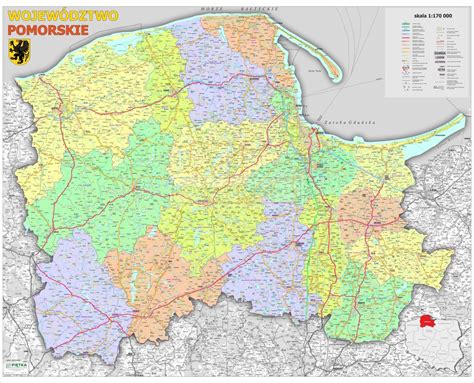 Mapa Cienna Wojew Dztwa Pomorskiego Administracyjno Drogowa