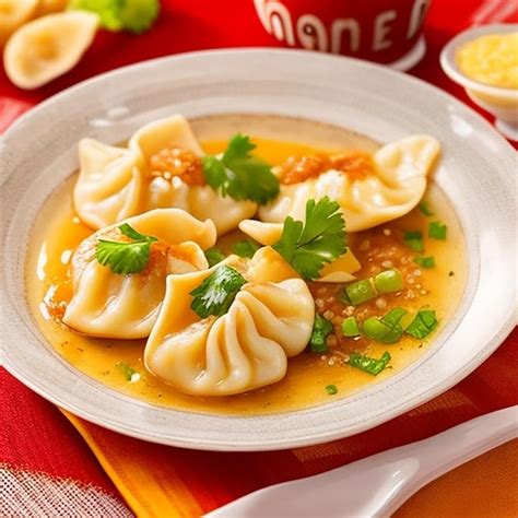 Premium Ai Image Attractive Chicken Momos On A Plate