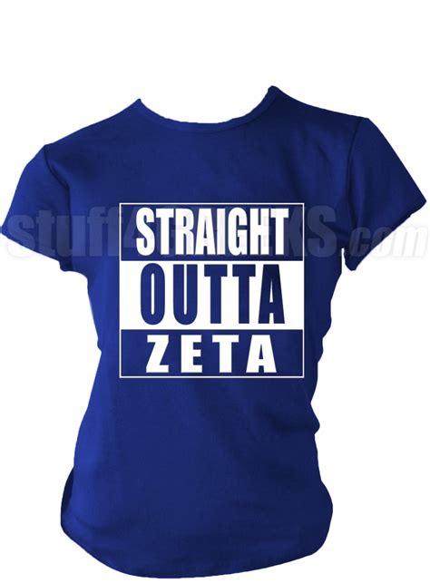 Zeta Phi Beta Straight Outta Screen Printed T Shirt Royal Blue