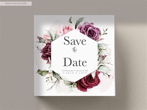 Ensemble De Cartes D Invitation De Mariage De Belles Roses Psd Premium