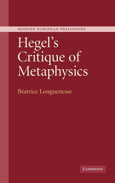 Hegels Critique Of Metaphysics Simon Gros