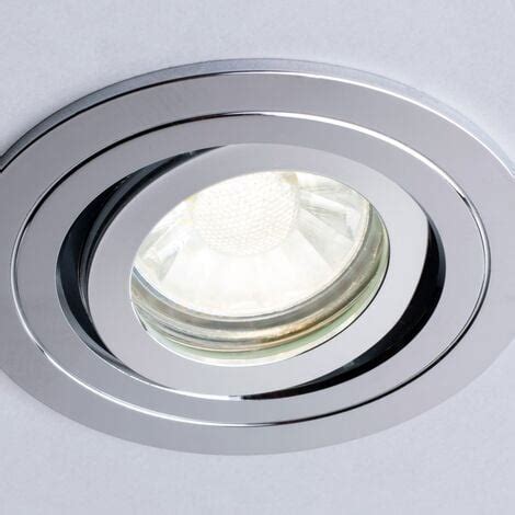 Litecraft Recessed Downlight Tiltable Bathroom IP65 Spotlight In Chrome