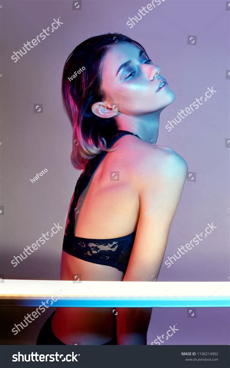 Sexy Woman Neon Light Lingerie Neon Stock Photo Shutterstock