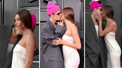 Justin Bieber Shares An Intimate Kiss With Hailey Bieber At Grammys