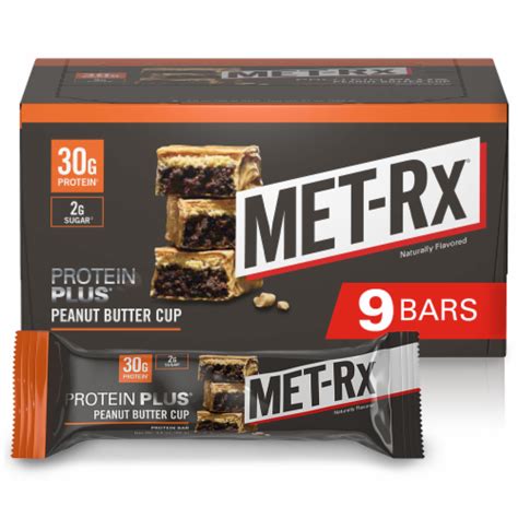 Met Rx Protein Plus Bar Peanut Butter Cup Meal Replacement 85g 9 Count 9 Count Frys Food