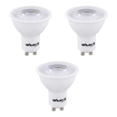 Kit c 3 Lâmpadas Dicroica LED MR16 4 8W 6500k U10 Bivolt Galaxy