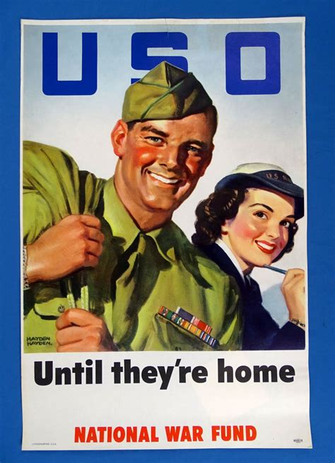 Wwii Poster Uso Until Theyre Home Griffin Militaria