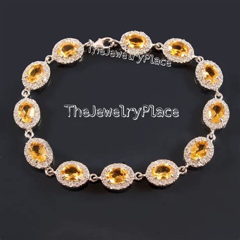 Beautiful Handmade Design Yellow Topaz Bracelet Tennis Golden Topaz